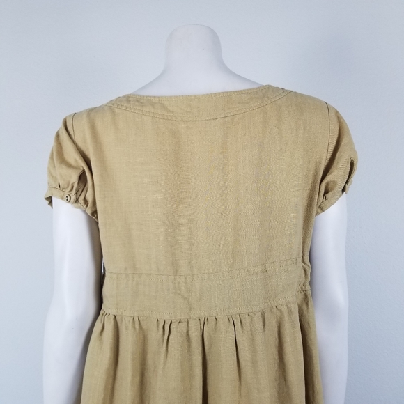 Bulle De Savon Tan Hemp Knee Length Bohemian Granola Minimalist Dress Size S/M - Picture 5 of 15